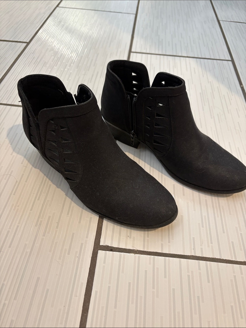 Soda Black Cutout Side-Zip Ankle Booties